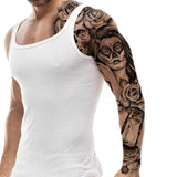 custom sleeve tattoo with catrina roses hourgless and skull 