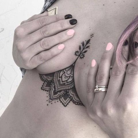 Mandala under boob and side boob tattoo designs high resolution download
