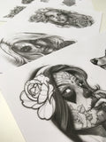 chicano santa muerte girl face tattoo design high resolution download