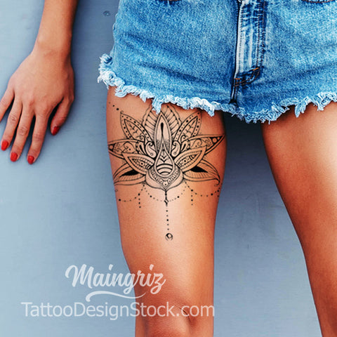 amazing lotus mandala tattoo design digital download
