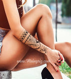 half sleeve mandala forearm and arm tattoo 