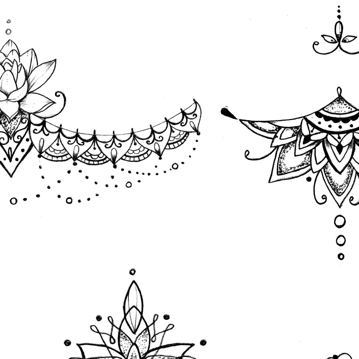 Mandala and lace under boob tattoo designs – TattooDesignStock