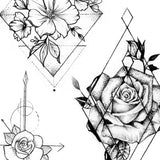amazing geometric flowers tattoo design digital download