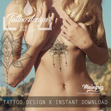 amazing original lotus underboob tattoo for woman