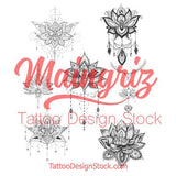 sexy lotus mandala for sleeve tattoo created by tattoo artist