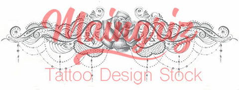 rose with lace garter download tattoo design 
