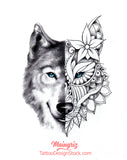  mandala wolf sexy sleeve tattoo design references created by tattoo artist
