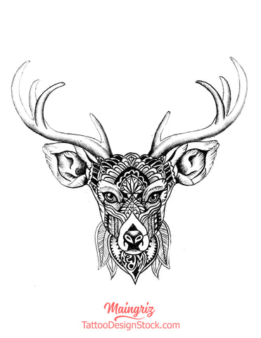 Selection of deers tattoo design references