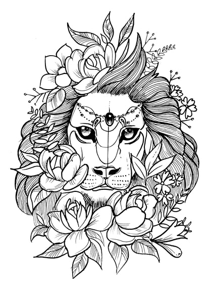 Selection of lions tattoo design references high resolution download