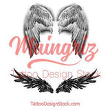 2 x realistic wing  tattoo design high resolution download