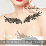 2 x realistic wing  tattoo design high resolution download