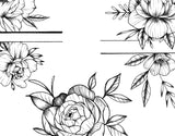 5 x Peony linework - tattoo design download