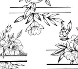 5 x Peony linework - tattoo design download