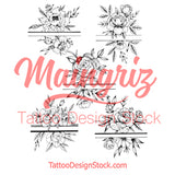 5 x Peony linework - tattoo design download