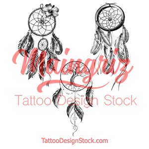 3 x Realistic sexy dreamcatchers tattoo design high resolution download