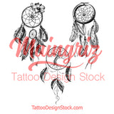 3 x Realistic sexy dreamcatchers tattoo design high resolution download