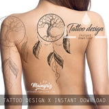 3 x Realistic sexy dreamcatchers tattoo design high resolution download
