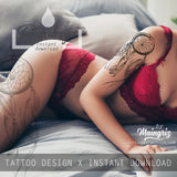 3 x Realistic sexy dreamcatchers tattoo design high resolution download