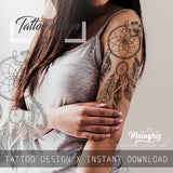 3 x Realistic sexy dreamcatchers tattoo design high resolution download