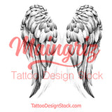 Realistic wing  tattoo design high resolution download
