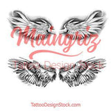 2 x realistic sexy wing tattoo design high resolution download