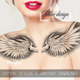 2 x realistic sexy wing tattoo design high resolution download