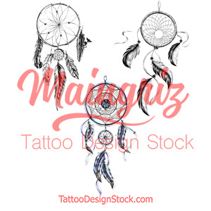 3 x Sexy realistic dreamcatchers  tattoo design high resolution download