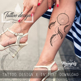 3 x Sexy realistic dreamcatchers  tattoo design high resolution download