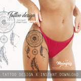 3 x Sexy realistic dreamcatchers  tattoo design high resolution download