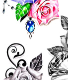 5 x Realistic roses with precious stone  tattoo design high resolution download