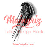 Realistic sexy wing  tattoo design high resolution download
