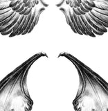 2 x realistic wing  tattoo design high resolution download