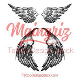 2 x realistic wing  tattoo design high resolution download