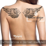 2 x realistic wing  tattoo design high resolution download