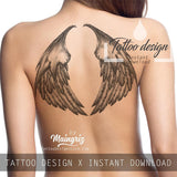 2 x realistic wing  tattoo design high resolution download