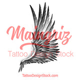 Sexy realistic wing  tattoo design high resolution download