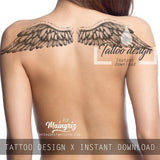 2 x realistic sexy wing tattoo design high resolution download