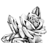 2 x Realistic roses with precious stone  tattoo design high resolution download