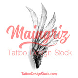 Realistic wing  tattoo design high resolution download
