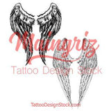 2 x realistic wing  tattoo design high resolution download