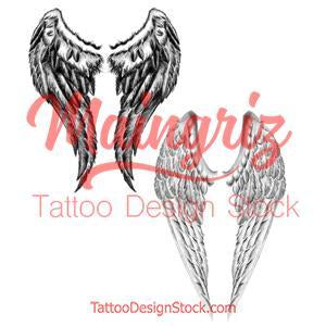 2 x realistic wing  tattoo design high resolution download