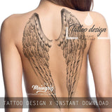 2 x realistic wing  tattoo design high resolution download
