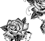 5 x Realistic roses with precious stone  tattoo design high resolution download