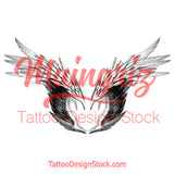 Realistic wing  tattoo design high resolution download