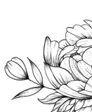 Sexy peony linework forearm tattoo design high resolution download