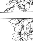 Sexy peony linework forearm tattoo design high resolution download