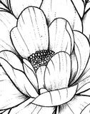 Sexy peony linework forearm tattoo design high resolution download