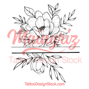 Sexy peony linework forearm tattoo design high resolution download