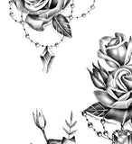 5 x Realistic sexy roses with precious stone  tattoo design high resolution download