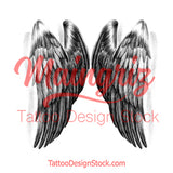 Realistic sexy wing  tattoo design high resolution download